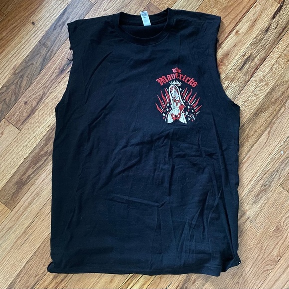 DIY Mavericks band Sleeveless Concert Tee TShirt Tultex Medium Virgin Mary - Picture 1 of 6